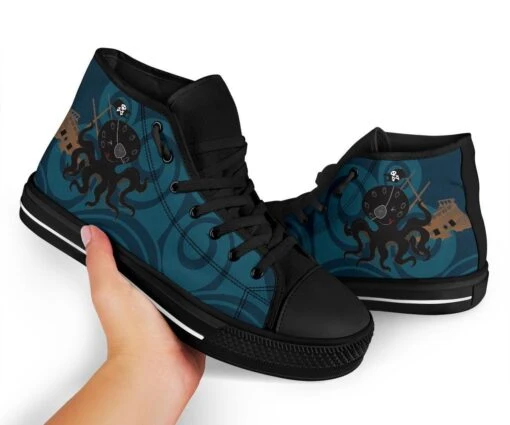 Pirate Kraken Ocean, Women's Hi Tops, FREE Shipping - Image 3
