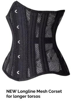 Longline Waist Control Mesh Under Bust Corset -Vintage Veil Clothing Store NEWMeshLonglinecorset1