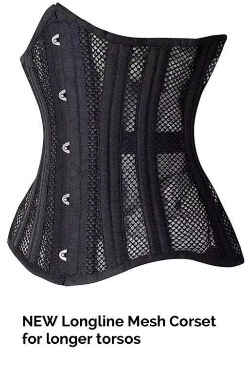 Longline Waist Control Mesh Under Bust Corset - Image 4
