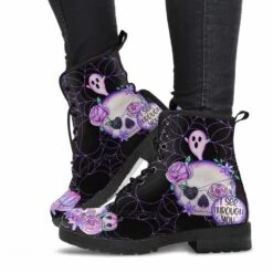 Black SPOOKY Pastel Goth, Vegan Women's Boots, FREE Shipping -Vintage Veil Clothing Store PASGOT41