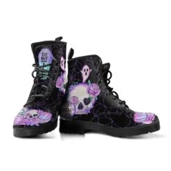 Black SPOOKY Pastel Goth, Vegan Women's Boots, FREE Shipping -Vintage Veil Clothing Store PASGOT42
