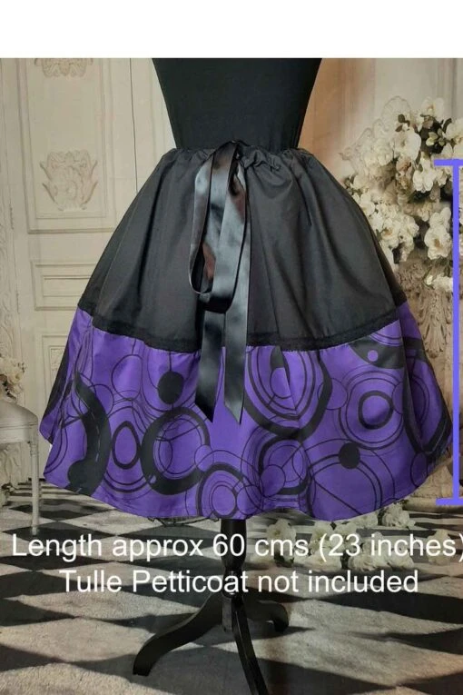 Gothic Purple Gallifrey Mid Length Skirt - Image 2
