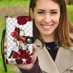 Queen Of Hearts Alice In Wonderland Phone Wallet -Vintage Veil Clothing Store QUEENOFHEARTSPHONEWALLETPW16