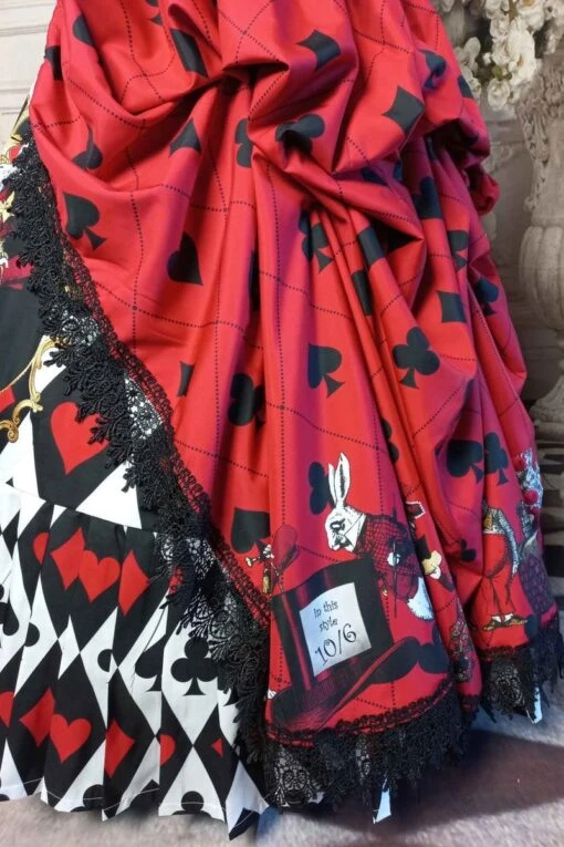 Queen Of Hearts Alice In Wonderland Victorian Corset Gown - Image 4