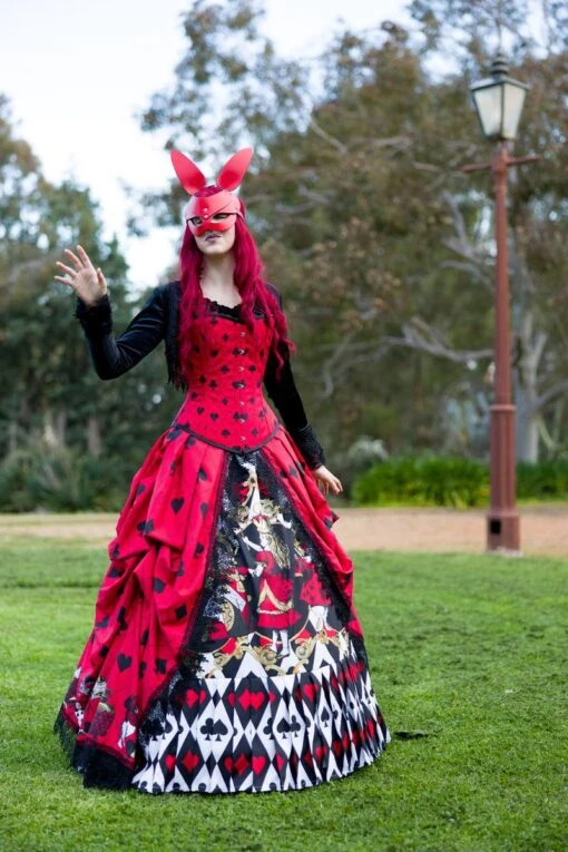 Queen Of Hearts Alice In Wonderland Victorian Corset Gown - Image 2