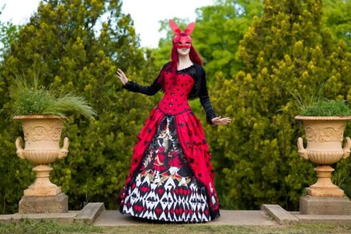 Queen Of Hearts Alice In Wonderland Victorian Corset Gown - Image 8
