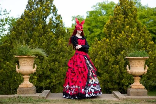Queen Of Hearts Alice In Wonderland Victorian Corset Gown - Image 6