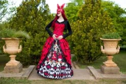 Queen Of Hearts Alice In Wonderland Victorian Corset Gown -Vintage Veil Clothing Store QueenofHeartsAIWcorsetgownLinnetphoto5