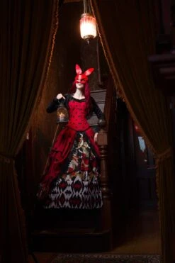 Queen Of Hearts Alice In Wonderland Victorian Corset Gown -Vintage Veil Clothing Store QueenofHeartsAIWcorsetgownLinnetphoto7
