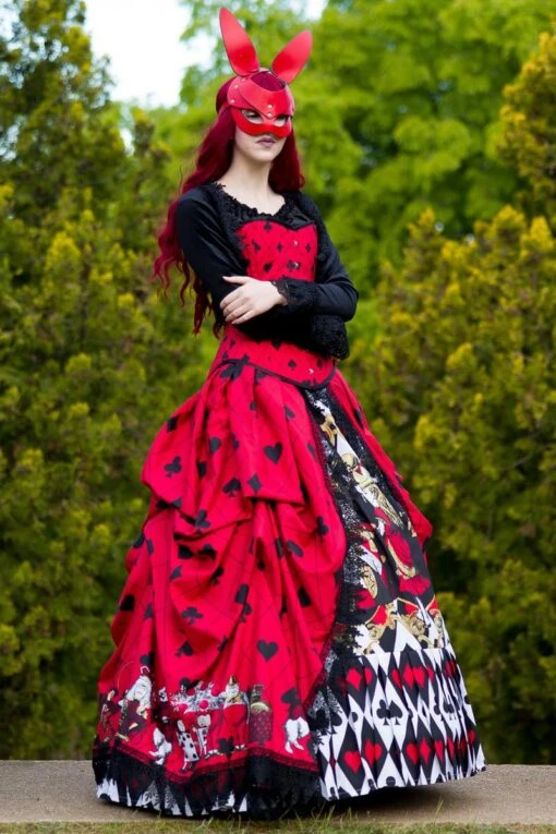 Queen Of Hearts Alice In Wonderland Victorian Corset Gown