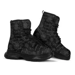 Gothic French Script Chunky Boots, FREE Shipping -Vintage Veil Clothing Store REG46