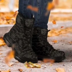 Gothic French Script Chunky Boots, FREE Shipping -Vintage Veil Clothing Store REG464