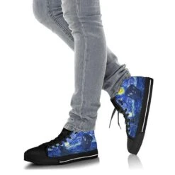 Van Gogh & The Doctor, Women's High Top Sneakers, FREE Shipping -Vintage Veil Clothing Store REG51VanGoghandthedoctorhitopsneakerstarrynight3