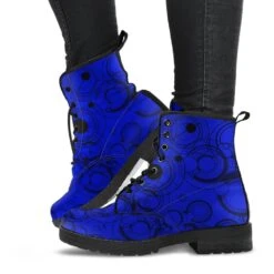 Blue Gallifrey, Men's Vegan Boots, FREE Shipping -Vintage Veil Clothing Store REG561