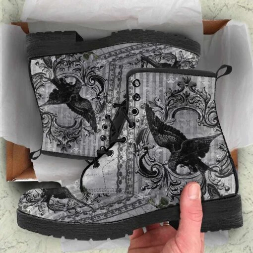 RAVEN Gothic Grey, Vegan Men's Boots, FREE Shipping - Image 6