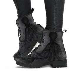 Straight Up Kraken, Men's Vegan Boots, FREE Shipping -Vintage Veil Clothing Store REG62ACTHULLUSTEAMPUNKBOOTS1