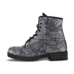 Vintage Map, Men's Vegan Boots, FREE Shipping -Vintage Veil Clothing Store REG63VINTAGEMAPBOOTS