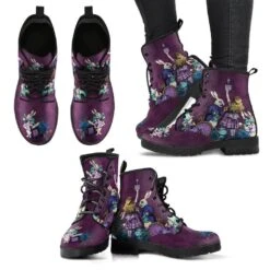 Alice In Wonderland Gothic Vegan Women's Boots, FREE Shipping -Vintage Veil Clothing Store REG64GOTHICALICEBOOTS3