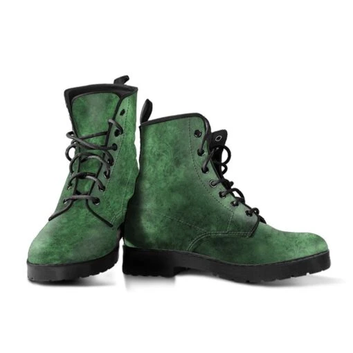 Green Sea Grunge, Men's Vegan Boots, FREE Shipping - Image 2
