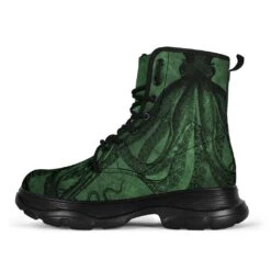 Deep Sea Green Kraken Chunky Boots, FREE Shipping -Vintage Veil Clothing Store REG69KRAKENCHUNKY