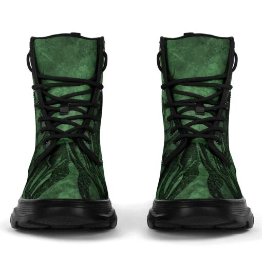 Deep Sea Green Kraken Chunky Boots, FREE Shipping - Image 4