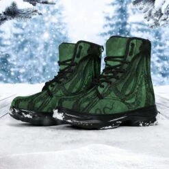 Deep Sea Green Kraken Chunky Boots, FREE Shipping -Vintage Veil Clothing Store REG69KRAKENCHUNKY3