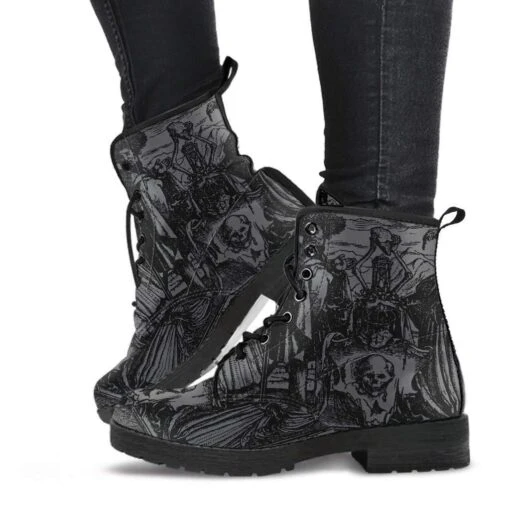 Dance Of Death Grey, Women's Vegan Boots, FREE Shipping - Image 5