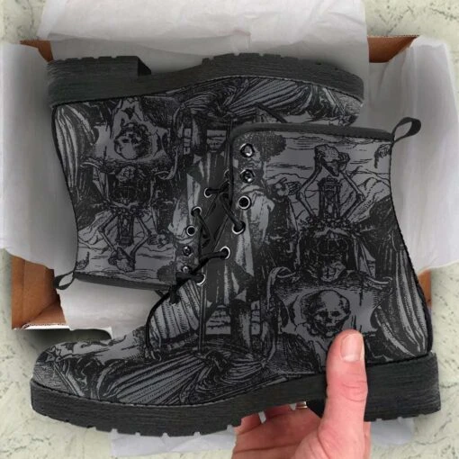 Dance Of Death Grey, Men's Vegan Boots, FREE Shipping - Image 5