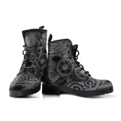 Grey Steampunk Vegan Women's Boots, FREE Shipping -Vintage Veil Clothing Store REG84SteampunkGearsgrey2 d5ff17c5 6993 480e ab59 701a7dae4482