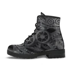 Grey Steampunk Vegan Women's Boots, FREE Shipping -Vintage Veil Clothing Store REG84SteampunkGearsgrey 5a4ddce9 ee00 4174 84a8 fdffefde4934