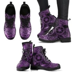 Purple Steampunk Men's Vegan Boots, FREE Shipping -Vintage Veil Clothing Store REG85SteampunkGearspurple3