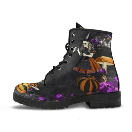 Alice Halloween Wonderland, Vegan Women's Boots, FREE Shipping - Image 2
