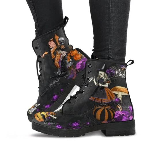 Alice Halloween Wonderland, Vegan Women's Boots, FREE Shipping - Image 4