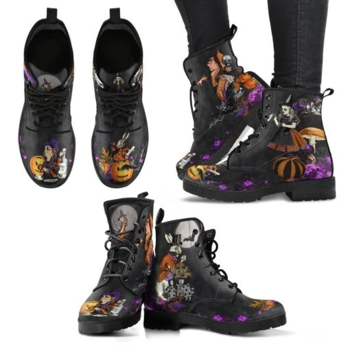 Alice Halloween Wonderland, Vegan Women's Boots, FREE Shipping - Image 5