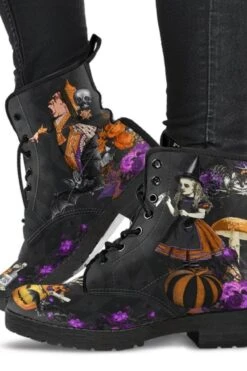 Alice Halloween Wonderland, Vegan Women's Boots, FREE Shipping
