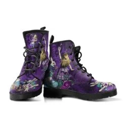 Alice In Wonderland Purple Damask 2, Vegan Women's Boots, FREE Shipping 11 Alice In Wonderland Purple Damask 2, Vegan Women's Boots, FREE Shipping -Vintage Veil Clothing Store REG94TONEDDOWNAIWPURPLEDAMASK1