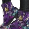 Alice In Wonderland Purple Damask 2, Vegan Women's Boots, FREE Shipping -Vintage Veil Clothing Store REG94WIPPURPLEDAMASK