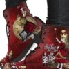 Alice In Wonderland Red Grunge, Vegan Women's Boots, FREE Shipping -Vintage Veil Clothing Store REG96GOTHICGRUNGEALICERED