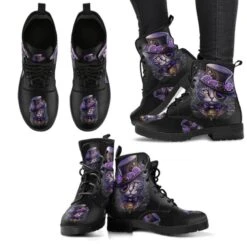 Purple Steampunk Cat, Women's Boots, FREE Shipping -Vintage Veil Clothing Store REGSAI3purplesteampunkcat