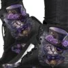 Purple Steampunk Cat, Women's Boots, FREE Shipping