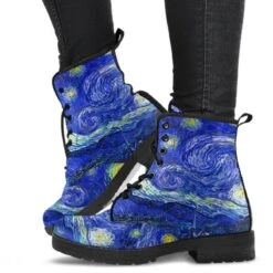 Starry Night Van Gogh Women's Boots, FREE Shipping -Vintage Veil Clothing Store REGSVGSstarrynightboots1
