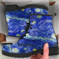 Starry Night Van Gogh Women's Boots, FREE Shipping -Vintage Veil Clothing Store REGSVGSstarrynightboots5