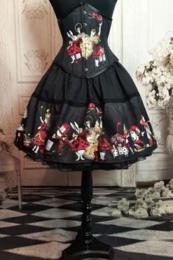 Red Gold Alice In Wonderland Skirt + Corset Set
