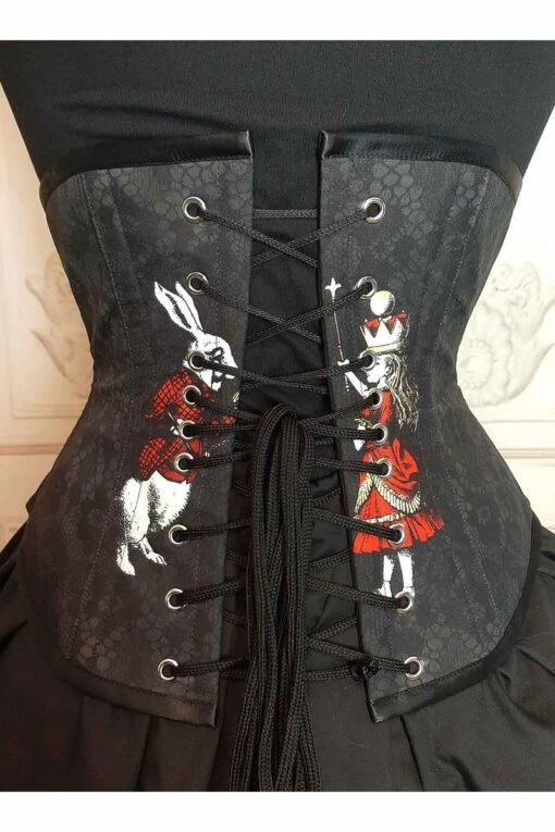 Red Gold Alice In Wonderland Corset - Image 2