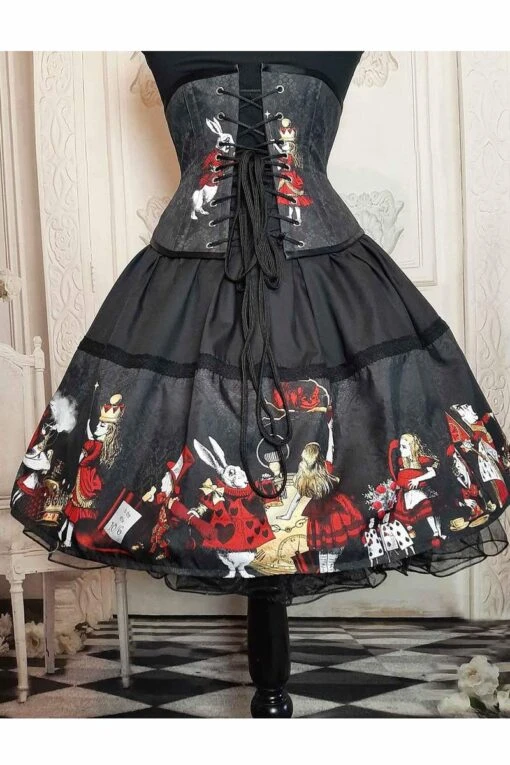 Red Gold Alice In Wonderland Corset - Image 4