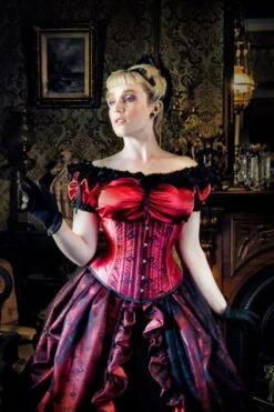 Red Widow Waspie Corset, Made To Order