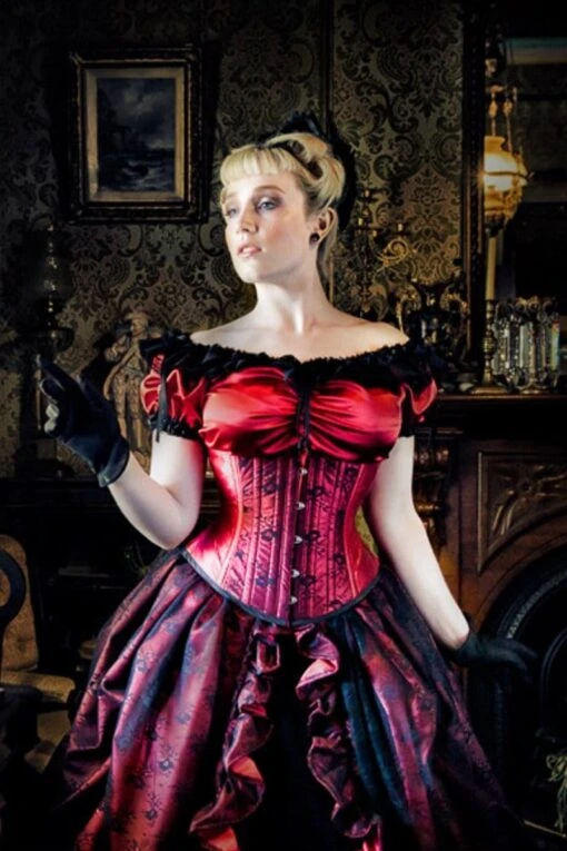 Red Widow Waspie Corset, Made To Order