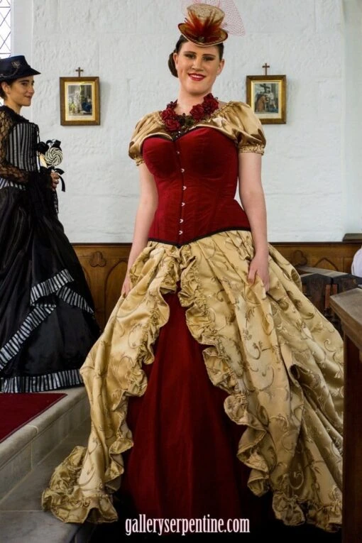 Red Velvet Turn Of The Century Corset, Made To Measure - Image 3
