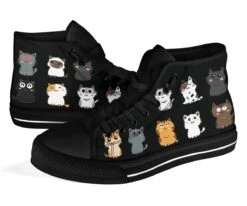 Cute Cats, Women's High Top Sneakers, FREE Shipping -Vintage Veil Clothing Store SN112