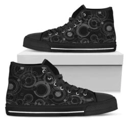 Black Gallifrey Men's Hi Tops, FREE Shipping -Vintage Veil Clothing Store SN1DoctorWhoGallifreyanBlackHiTopSneakers